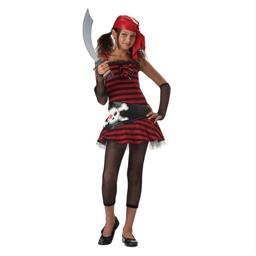 Pirate Cutie Halloween kids costume girls party L large teenager tween red black